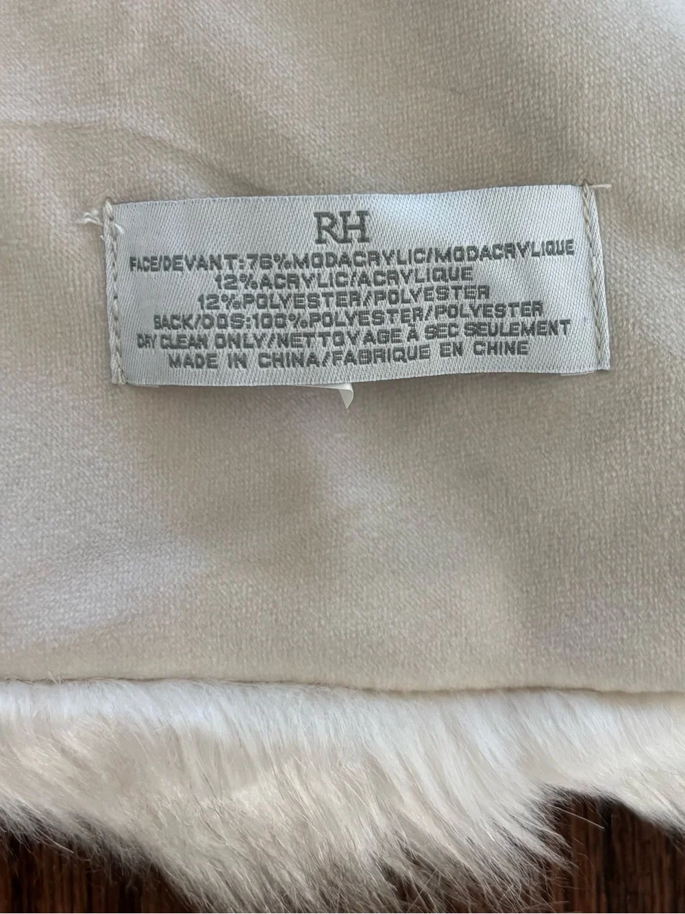 Restoration Hardware RH Ultimate Faux Fur Plush Throw Blanket In Grey Wolf 60x80